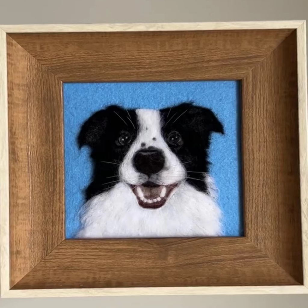Custom Pet Portrait – Handmade Wool Felt Painting