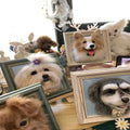 Custom Pet Wool Felt Portrait – Half Body Framed Sculpture