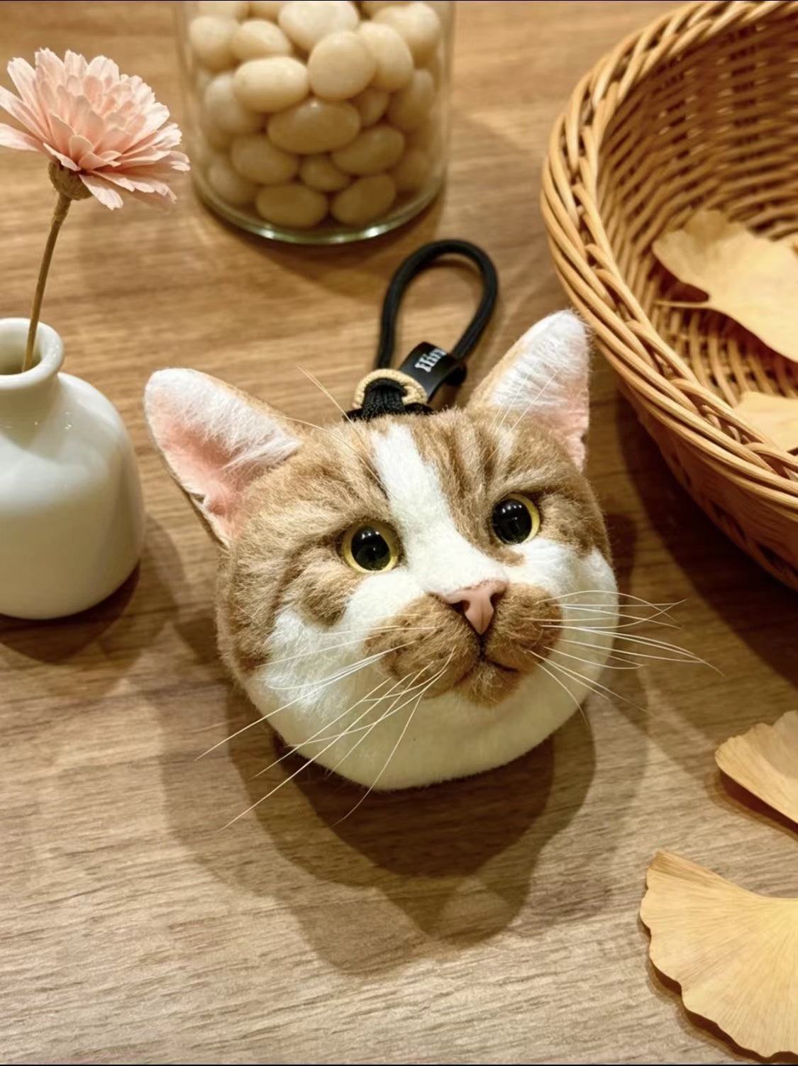 Custom Pet Wool Felt Head Keychain – Handmade 3D Portrait Charm