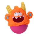 Orange Little Monster Plush Tumbler Squeaker Dog Toy – Self-Righting Interactive Toy