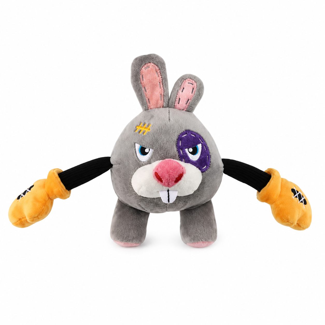 Plush Boxing Rabbit Squeaker Rope Dog Toy