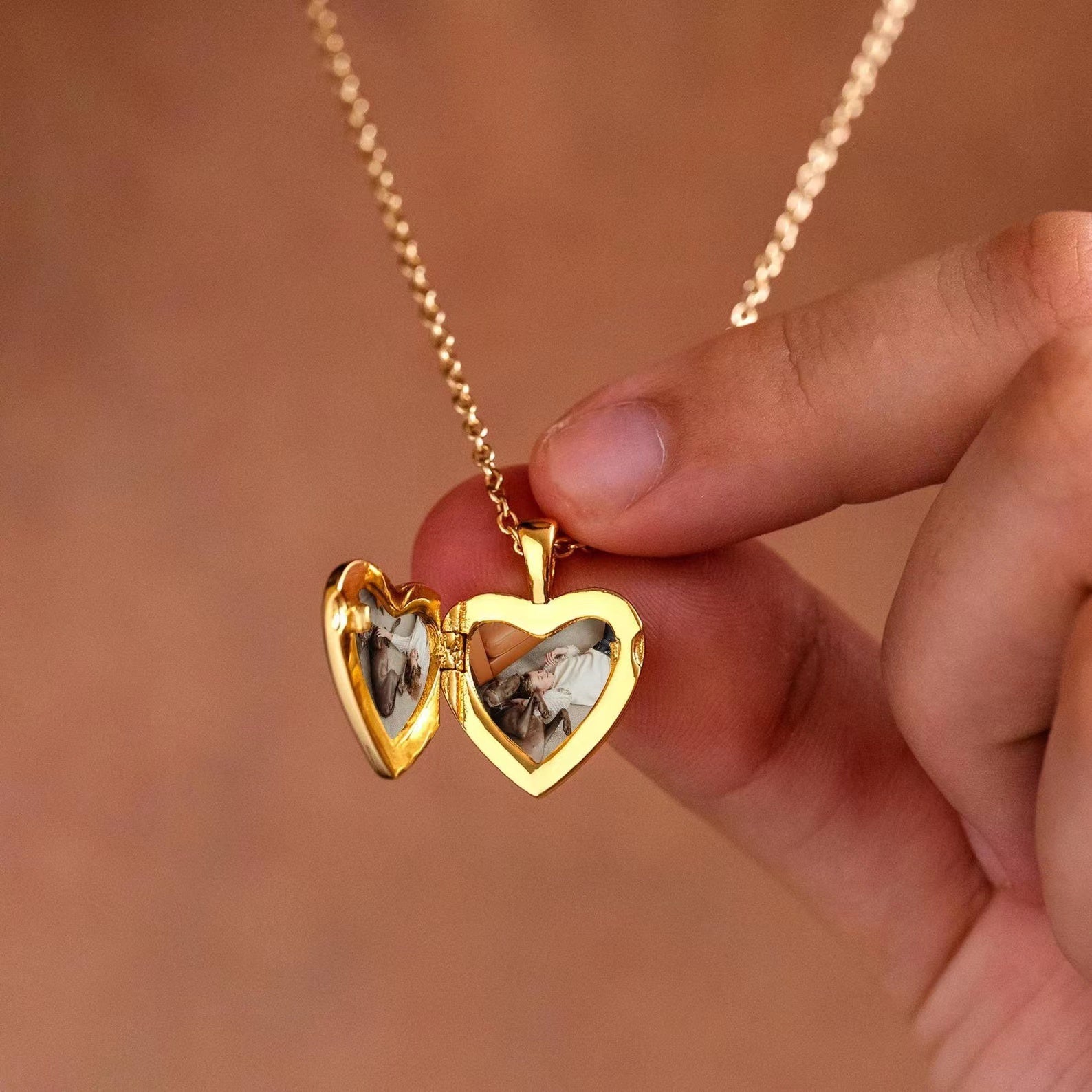 Custom Heart Locket with Pet Photo