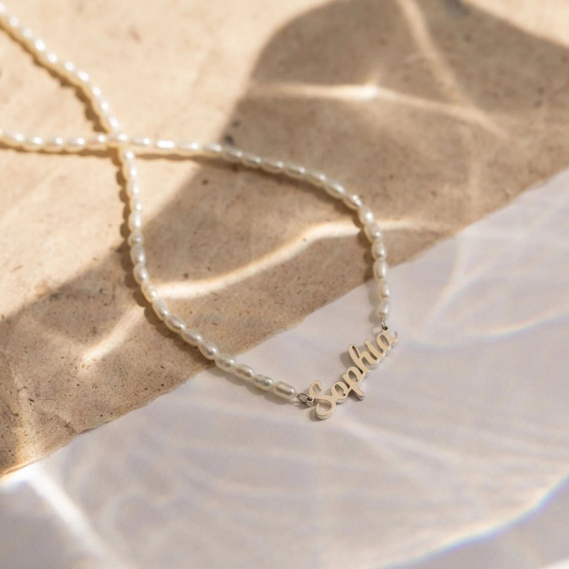 Custom Pearl Name Necklace