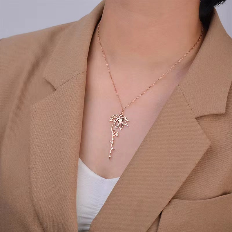Personalized Flower Name Necklace