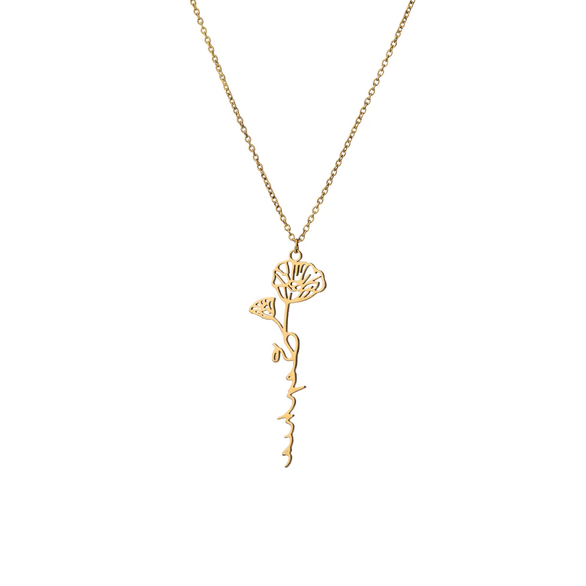 Personalized Flower Name Necklace