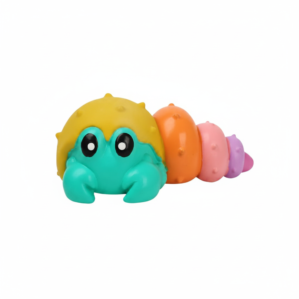 QMonster Bobo Crab Rainbow Ocean Squeaker Natural Latex Dog Toy