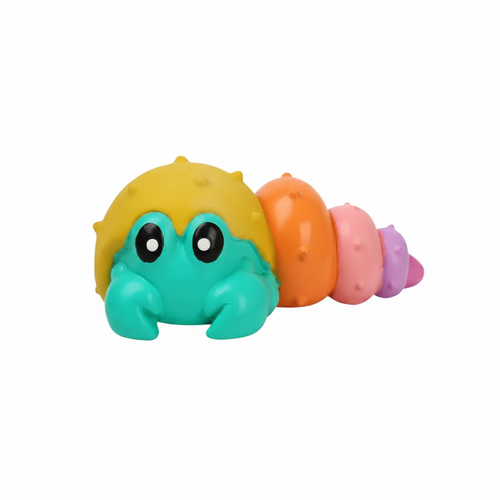 QMonster Bobo Crab Rainbow Ocean Squeaker Natural Latex Dog Toy