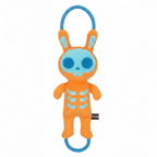 Skeleton Squeaker Handle Rope Dog Toy - Orange