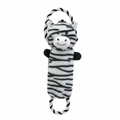 Plush Zebra Crinkle Squeaker Rope Dog Toy