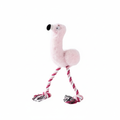 Plush Flamingo Squeaker Rope Dog Toy