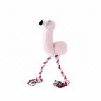 Plush Flamingo Squeaker Rope Dog Toy