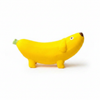 Yellow Banana Squeaker Rubber Dog Toy by Furryo Studio