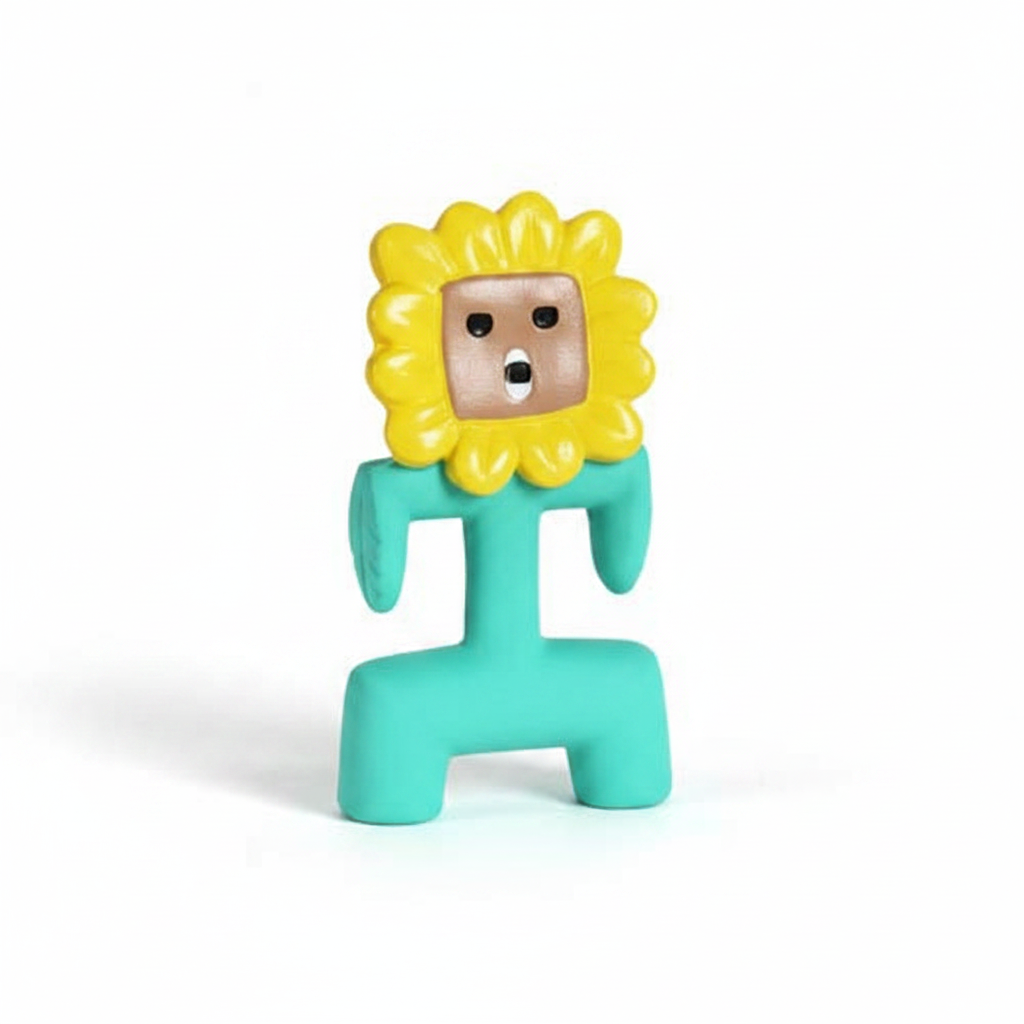 Sunflower Kung Fu Squeaker Rubber Dog Toy by Furryo Studio