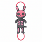 Skeleton Squeaker Handle Rope Dog Toy - Black