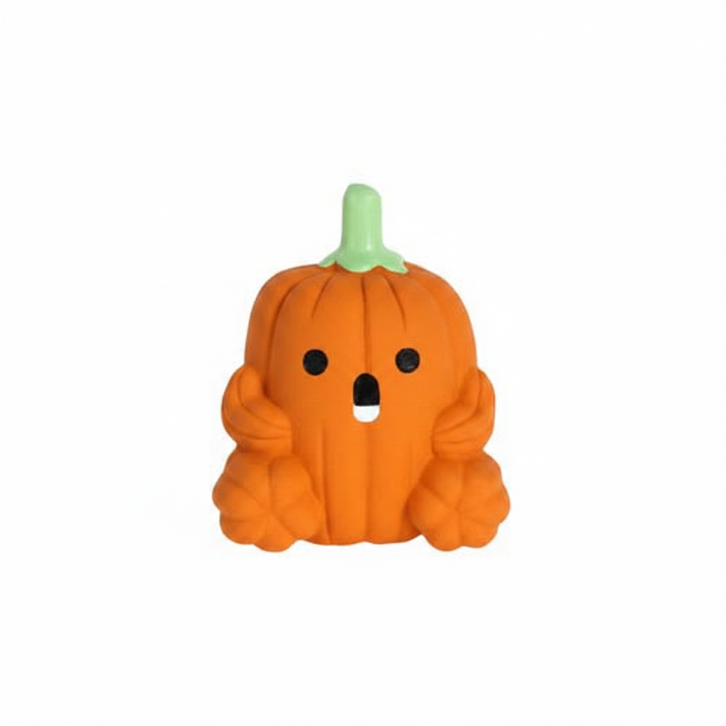 QMonster Pumpkin Kung Fu Squeaker Rubber Dog Toy