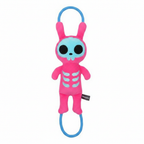 Skeleton Squeaker Handle Rope Dog Toy - Pink