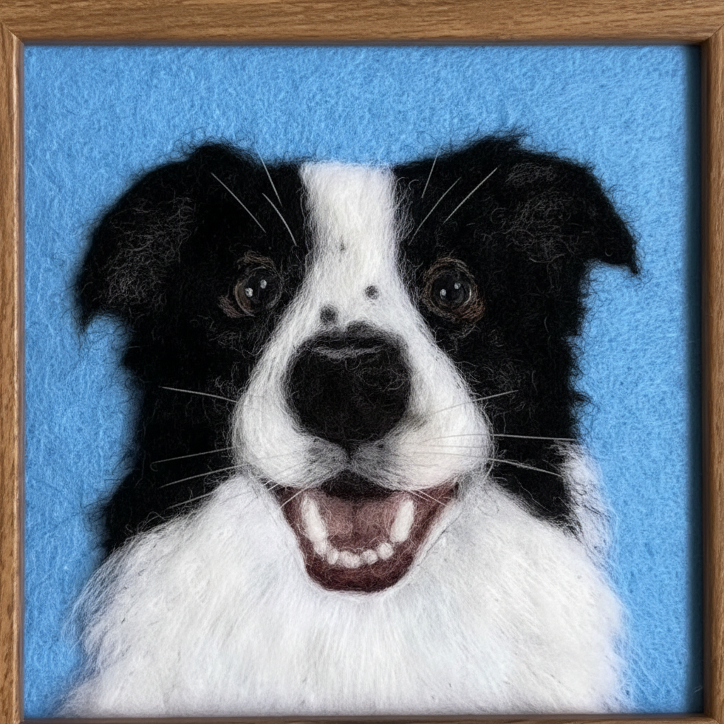 Wool Felt Portrait - Close Up