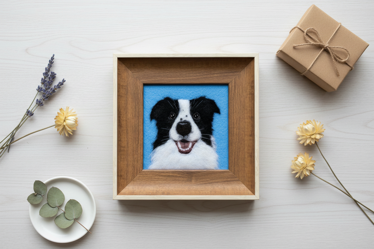 Wool Felt Portrait - Flat Lay